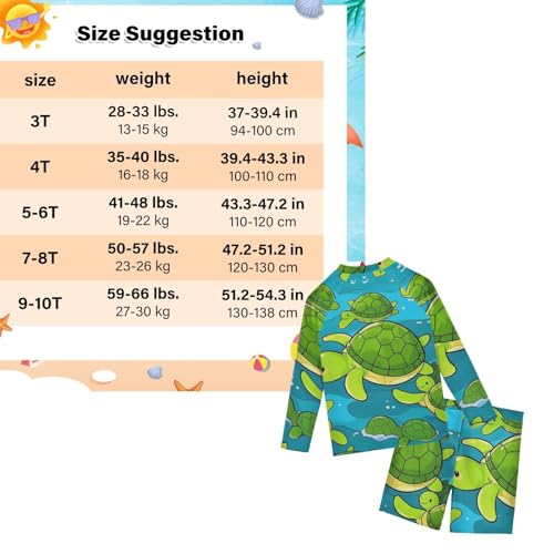Bañador de 2 piezas para niños con protección UV de tortuga 3