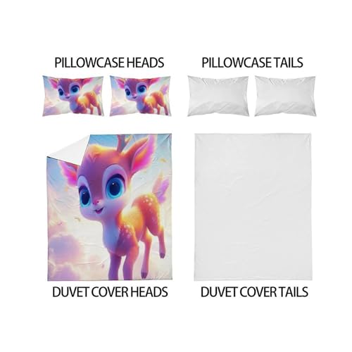 Housse de couette cerf 260x220 cm en microfibre imprimée 3D - 4