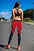FITTOO Women's Heart Shape Yoga Pants Sport Pants Workout Leggings Sexy High Waist Trousers-Red(M)