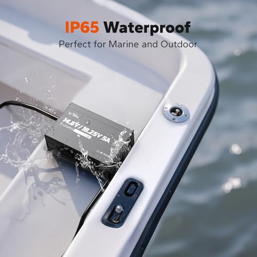 Image of LiTime 12V /16V 5A LiFePO4 Battery Charger, Waterproof, 14.6V /18.25V Output