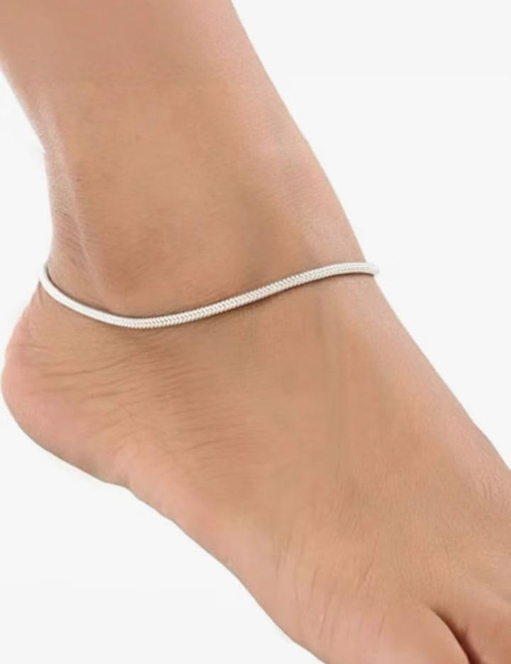 Image of Antitarnish Gota chandii Traditional Indian Anklet Payal for Women and Girls, Plain Design