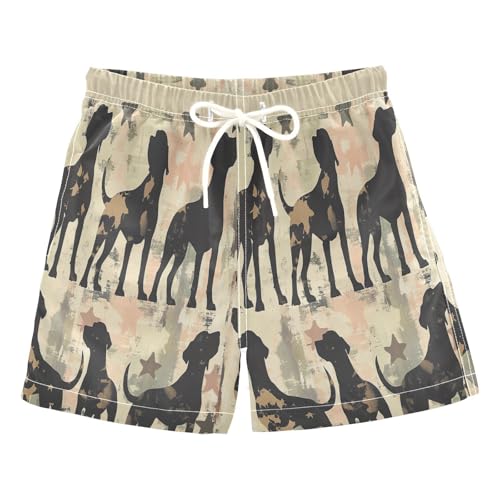 Jucciaco Boys Beach Board Shorts Dog Camo Animal Grunge Quick Dry Swim Trunk Swimwear for Kids