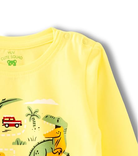 Image of YUV Infant Boys 100% Cotton Regular Fit Full Sleeve Printed T-Shirts, Pack of 5