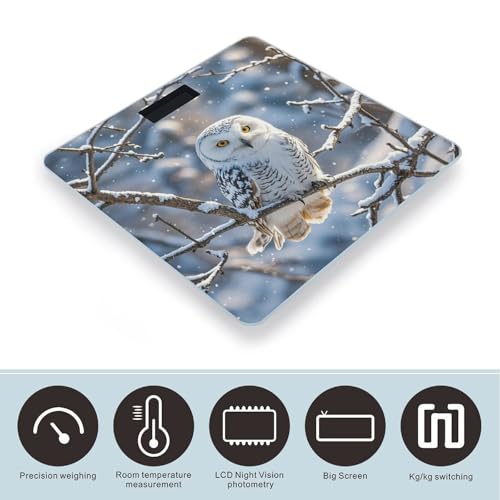 Balanza digital de baño FodPand con vidrio templado y pantalla LCD miniatura 3