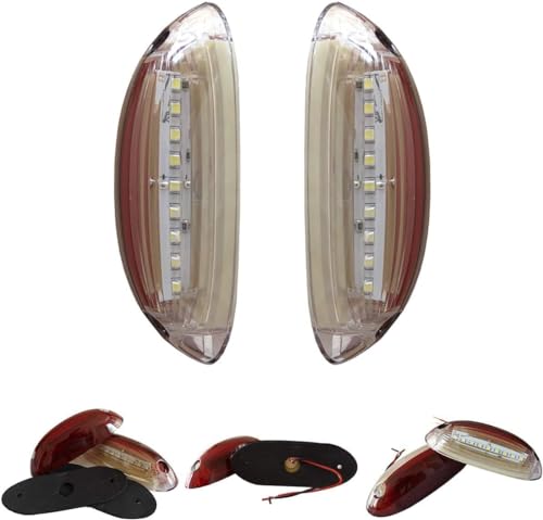 Formplas 2x Positionsleuchten LED Begrenzungsleuchten, Anhänger Beleuchtung Set LED, Links und Rechts, Weiß Gelb Rot, Maße L: 140mm H: 100mm D: 40mm, Arbeitsspannung: 12V 24V