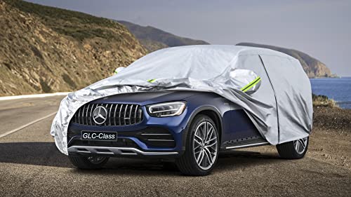 Image of Koukou SUV Car Cover Custom Fit Mercedes Benz GLC 300 350 from 2015 to 2025, Waterproof All Weather for Automobiles, Sun Rain Dust Snow Protection.
