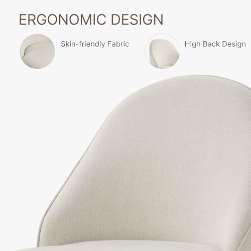 Image of KISLOT Swivel Dining Chairs Modern Desk Chair Upholstered Linen Fabric Side Chair for Kitchen Dining Room Bedroom,Linen,1 Box