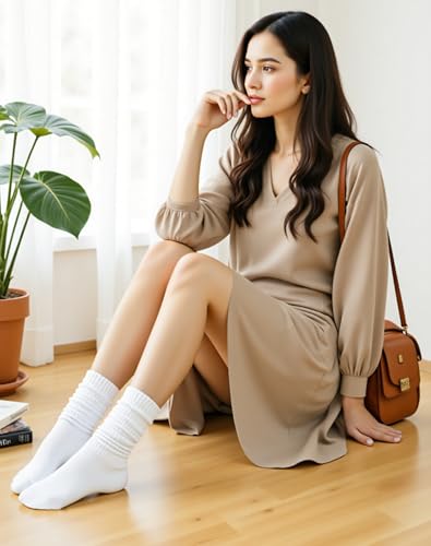 Loritta Slouchy Socks for Women Soft Retro Scrunch Sock Long Slouch Boot Socks 6