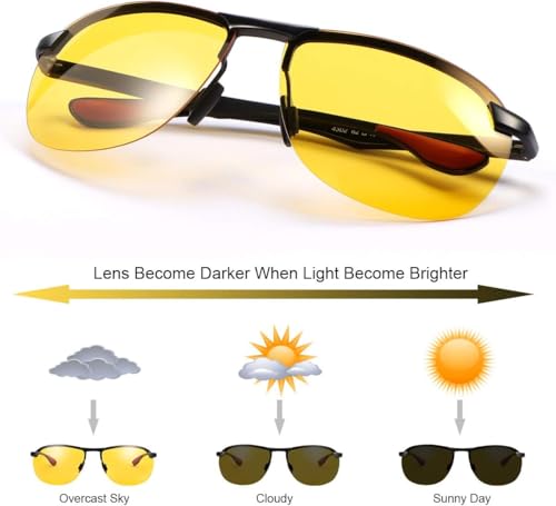 Polarized Photochromic Safety Sunglasses Z87 for Day & Night Driving4