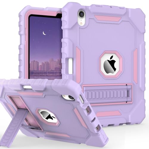 Grifobes Case for iPad mini 7 (A17 Pro) 2024 / Mini 6 2021 8.3 inch, Heavy Duty Shockproof Rugged Cover with Pencil Holder Stand, for I Pad Mini 7th/6th Gen 8.3" Case (Purple)