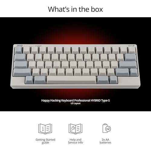 Image of HHKB - Happy Hacking Keyboard Professional Hybrid Type-S, White | Wireless, Bluetooth, Wired, USB, Silent, Mac, Windows, Blank | 2 Year Advance Exchange Warranty