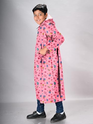 Image of LUX VENUS Boys Printed Raincoat with School Bag Cover