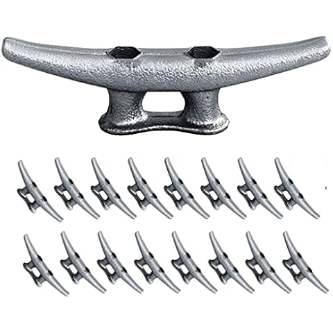Simplified Living 4" Dock Cleat, Weatherproof Galvanized Cast Iron Boat Cleat Tie Downs for Marine Pier or Decorative Nautical Maritime Décor, 4, 8, 16 Pack Cover