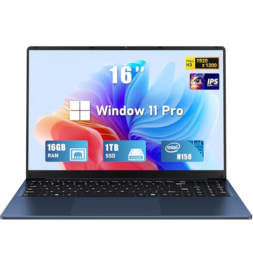 FUNYET �m�[�g�p�\�R�� �Q�[�~���O�m�[�g�p�\�R�� 2026 16�C���` ���b�v�g�b�v PC Windows 11 Pro 16GB RAM 1TB SSD �C���e�� N150 �v���Z�b�T�[ (�ő�3.6GHz) Office 365 �o�b�N���C�g�L�[