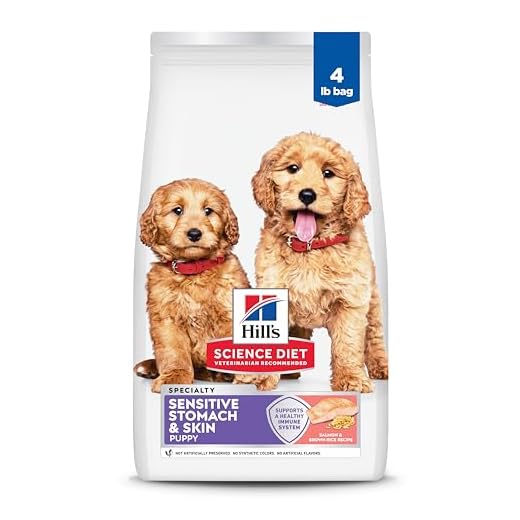 Hill's Science Diet Puppy Sensitive Stomach & Skin Dry Dog Food, Salmon & Brown Rice, 4 lb. Bag