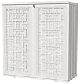 KINYING Outdoor Storage Cabinet Waterproof, Resin 60 Gallon Deck Box for Patio Furniture Cushions, Garden Tools, Pool Tools and Kids’ Toys (Off White with 1 Shelving)