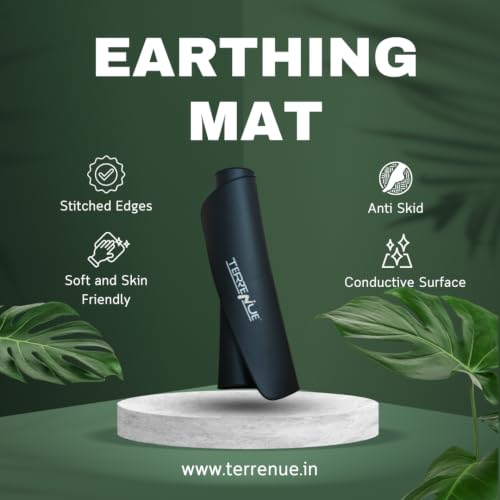 Image of Grounding Mat Kit with Voltage Tester & Multimeter | Earthing Mat 60x40cm | Black Anti-Skid Carbon-Leather Grounding Sheet | For Desk, Bed & Feet | Body Earthing Pad India |