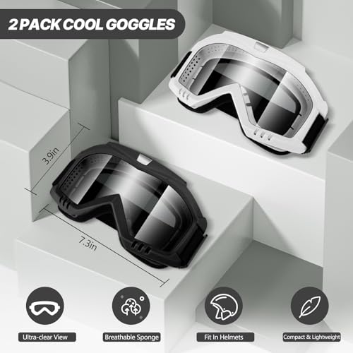 Image of Dirt Bike Goggles 2 Pack - Motorcycle, ATV, Riding, Ski, Windproof Racing Glasses