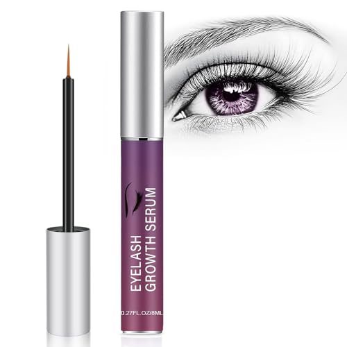 Eyelash Serum, 8ml Brow and Lash Growth Serum, Natural Eyelash and Eyebrow Nourishing Serums for Long Thickening and Moisturizing Nourish Damaged Lashes - Easy Application