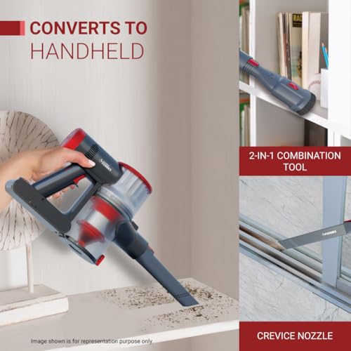 Image of Eureka Forbes Kordfree K11 Lite Cordless Vacuum Cleaner | 4 Stage Cyclonic Filtration with HEPA Filter | up to 45 Mins Long Runtime | Rechargable & Removable Battery | 11 KPa Suction | Dry Vacuuming