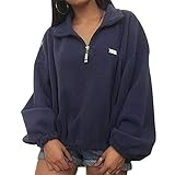 Tomwell Damen Rundhals Sonne Mond Grafik Drucken Sweatshirt Frauen Vintage Langarmshirt Tiere Bedrucktes Pullover Oberteil Tops Herbst Freizeit Bluse B Blau S