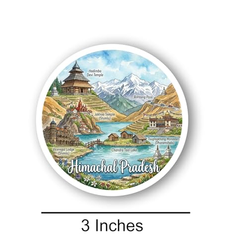 Image of Himachal Pradesh extured Finish Acrylic Fridge Magnet - UV Texture Printed, Stylish Multicolor Magnet for Fridge, Wardrobe & Metal Surfaces, Pack of 1 (Himachal Pradesh)