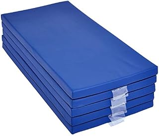 AmazonBasics Memory Foam Rest Nap Mats with Name Tag Holder - Blue, 5-Pack