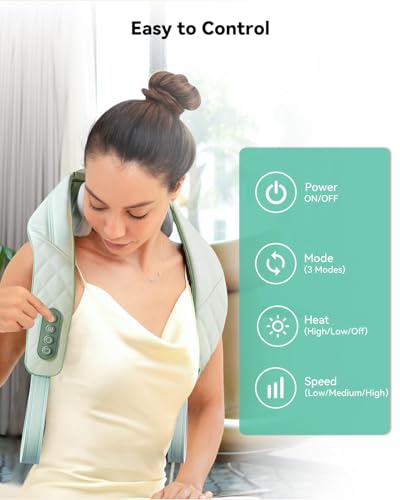 Image of Snailax Cordless Neck Shoulder Massager with Heat, 4D Deep Tissue Kneading, Shiatsu Back Massager Pillow for Neck, Shoulder, Gifts for Men, Women