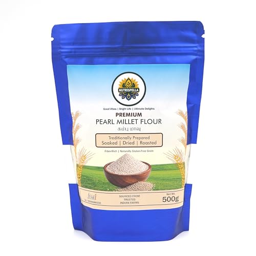 Image of Nutrispella Pearl Millet Flour | Traditionally Prepared Whole Grain Flour | No Added Preservatives | Alternative Flour for Traditional Flatbreads And Baked Goods | 500 g