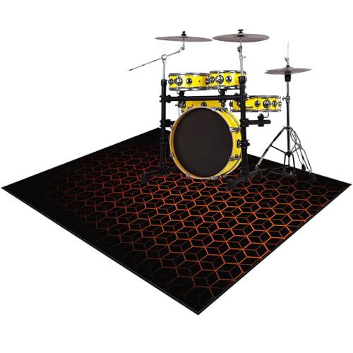 Alfombra para Bateria Acustica Alfombrillas de Tambor 110 x 80 cm Alfombrilla para Batería Electronica Alfombra Antideslizantes Antivibración Alfombrilla Insonorizada para Instrumentos Musicales