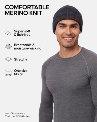 Image of DANISH ENDURANCE Merino Wool Beanie for Men & Women, Warm Knit Winter Hat