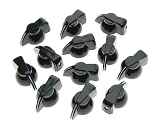 Dopro quality universal flat top chicken head knobs with 1/4" inner diameter brass insert to fit most potentiometers in the market The set screws in the knobs are long enough to clamp down on smaller shaft pots. They fit 18 coarse splines or 24 fine ...