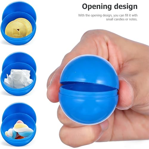 50pcs Hollow Lotto Raffle Ball | Raffle Drawing Balls | Plastic Bingo Balls Only | Lottery Ball | Vending Machine Capsules | Plastic Bingo for Game Party Prizes, Blue