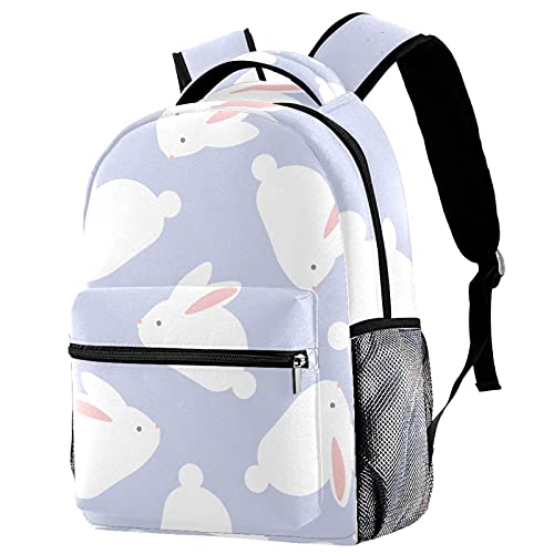 Sac à dos lapin violet de voyage scolaire fille garçon avec porte-gourde