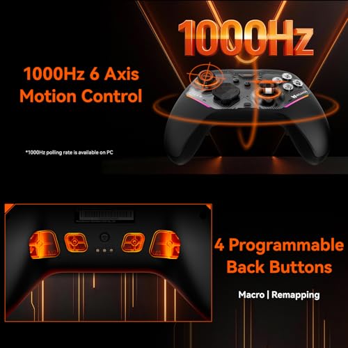 Image of BIGBIG WON Storm(Gale2) Wireless PC Controller, Bluetooth Gaming Controller 2000Hz Polling Rate, Near-Zero Latency, TMR Sticks, Hall & Micro-switch Triggers, 16 Mechanical Buttons, 4 Customizable Back Paddles, for Windows PC /Switch 2 /Switch /Android /IOS