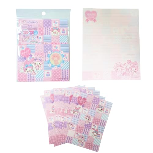 Image of Stationery Set - Cute Stationery for Writing Paper Letters, Includes: 4 Envelopes, 8 Letter Papers, & 4 Stickers (My-Meloday)