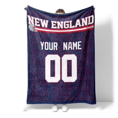 Image of ANTKING New England Throw Blanket for Men Women Boy Custom Name and Number Gifts