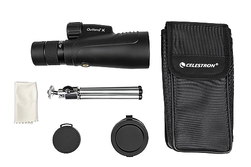 Celestron 72373 Outland X 10-30x50mm Waterproof Monocular with Tripod, Cleaning Cloth, Eyepiece Covers and Belt Case - Durable Housing, BaK-4 Prism Glass and Multi-Coated Optics, Black