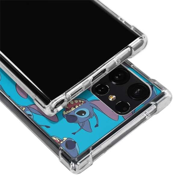 Skinit Clear Phone Case Compatible with Galaxy S22 Ultra - Officially Licensed Disney Lilo and Stitch Face Expression Pattern Design