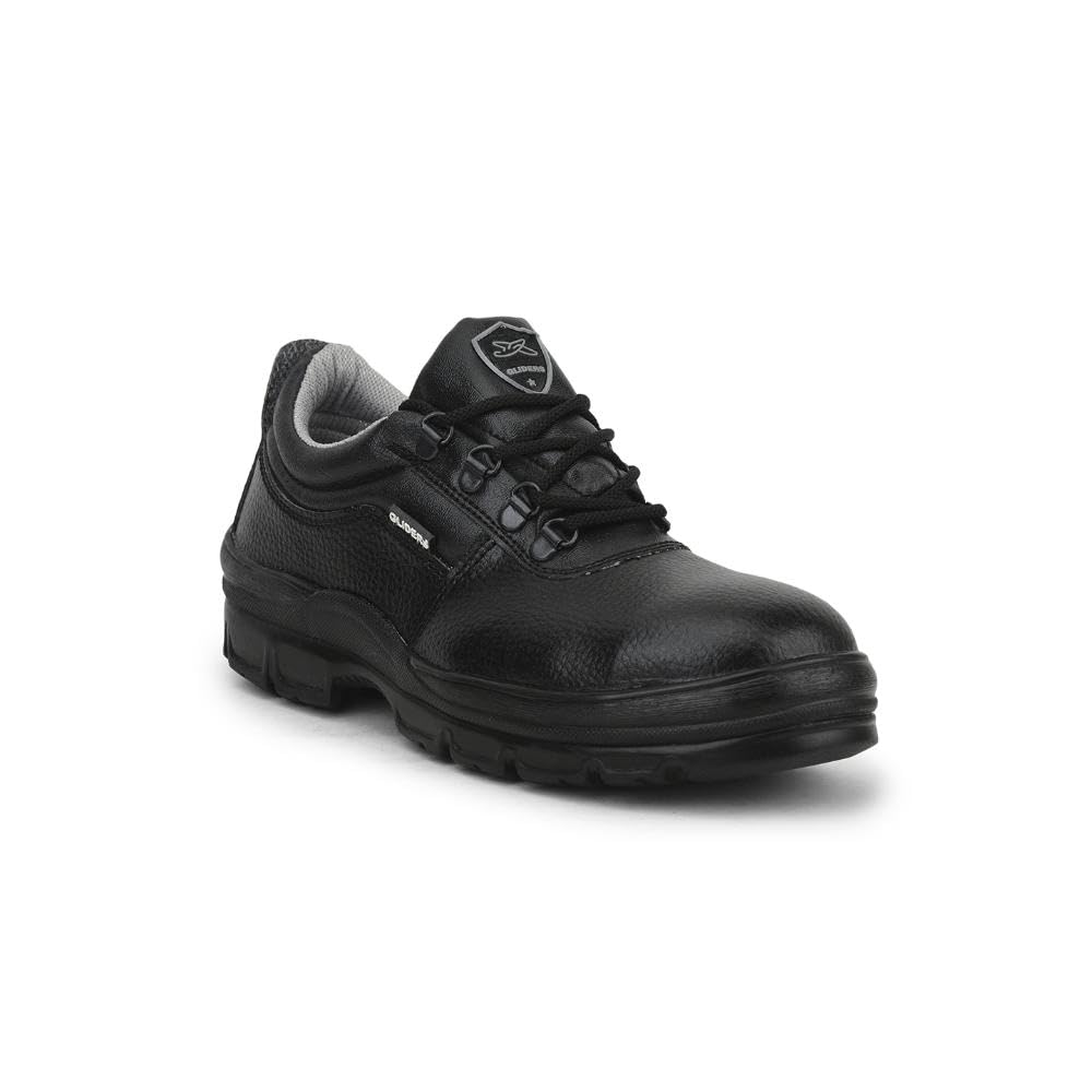 Liberty ROUGHTER-S Lacing Steel Toe Safety Shoes for Men | Lightweight PU Sole with Industrial Work | Anti-Skid | Comfortable for All Weather | Shock Absorber | Slip Resistance - Black-image-27
