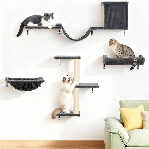 Estantes de pared robustos para gatos grandes, cama y hamaca miniatura 1