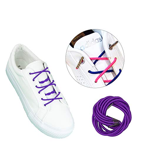 Kit 4 Cordones Elásticos Redondos Colores - Extremos Metal - Cordones sine Nudos para Niños y Adultos