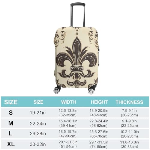 Fleur-de-Lis And Coat Arms Knight Luggage Cover, Washable Elastic Suitcase Cover Protector Fit 18-32 Inch Luggage2