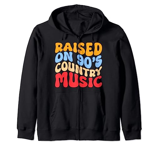 Raised On 90s Country Music Lovers Concert Women Girl Groovy Sudadera con Capucha