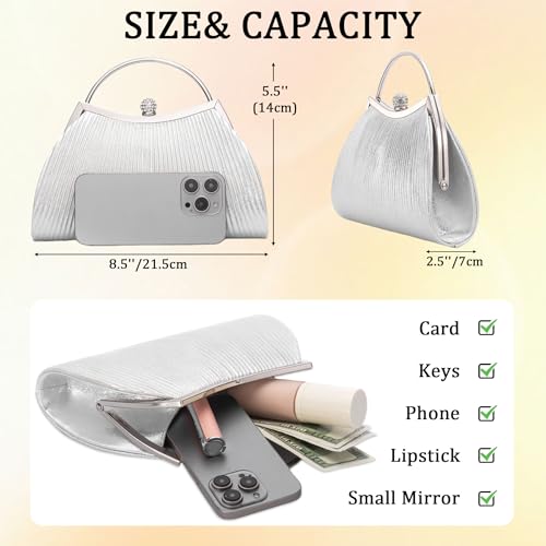 Image of Evening Purses for Women Sparkly Handbags with Chain Womens Evening Bag for Wedding Party Prom