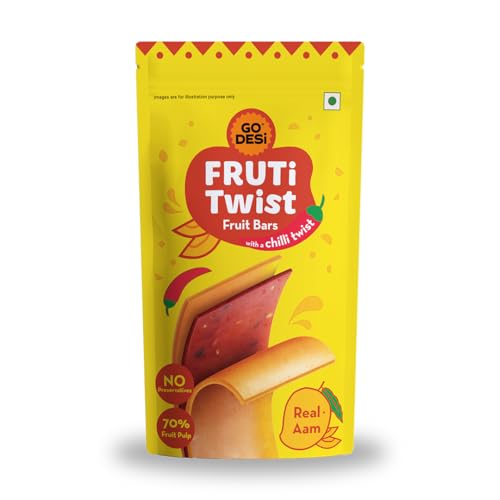 Image of GO DESi Real Aam Fruti Twist Fruit Bars - 3 x Pack of 10 pieces, Aam Papad, Mango Fruit Jelly