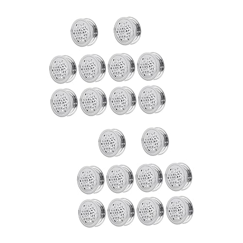 HOMSFOU 20 Piezas Respiraderos congelador heladera avanico cubiertas de ventilación de piso registro de aire dispositivo de ventilación redondo orificio de ventilación de acero inoxidable