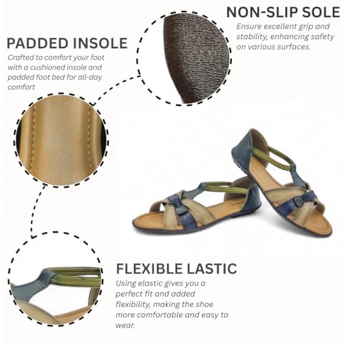 Image of Woman's Flat Comfortable Sandal | Doctor Insole Soft & Comfortable | Best For All Seasons | True Anti-Skid TPR Sole | Fashionable & Trendy (W-14)
