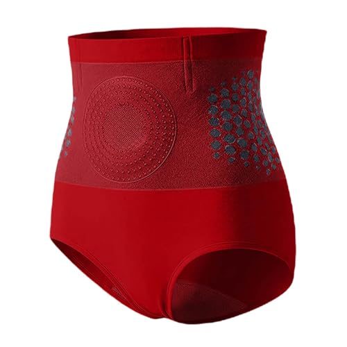 Pantalones cortos que esculpe termogénico quemador de grasa ganador vientre plano de cintura alta mujer pantalones cortos ganando 4 en 1 ropa interior para yoga reafirmante esculpiendo, rojo, L