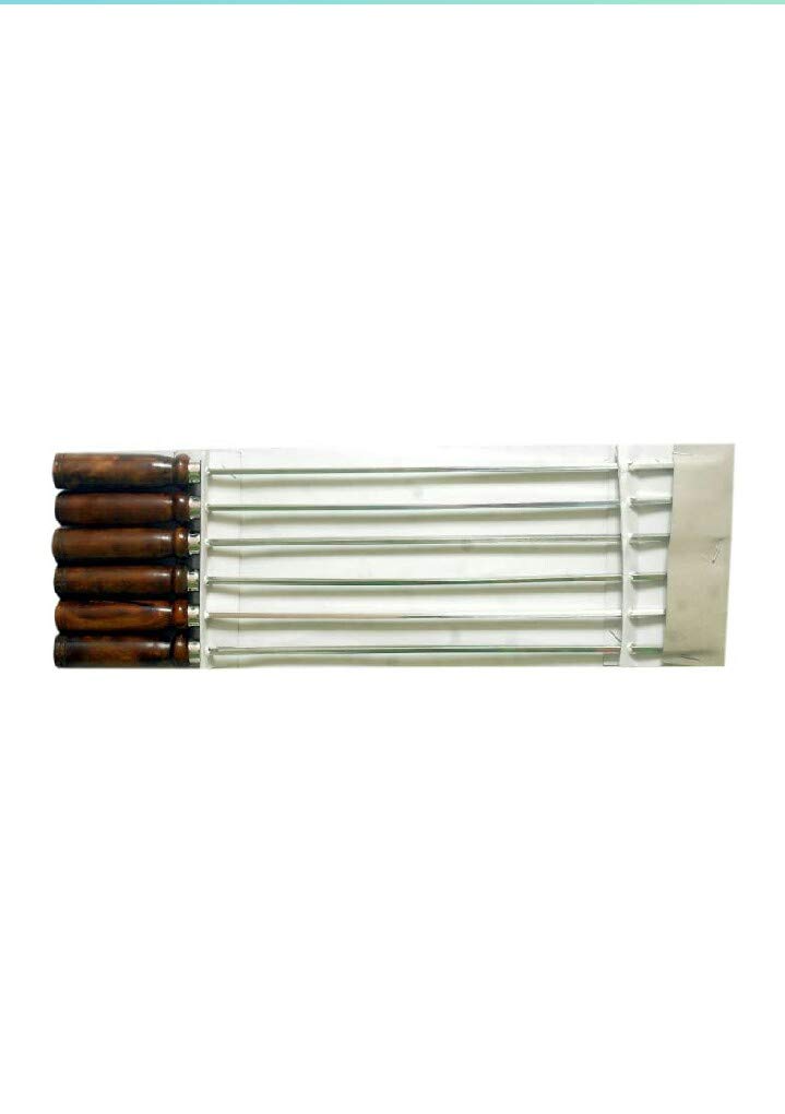 Kitchen Item skewers Barbecue Grill Stainless Steel 20 inch 4 mm Square Rod 4 inch Wooden Handle Full Length 22 inch 2